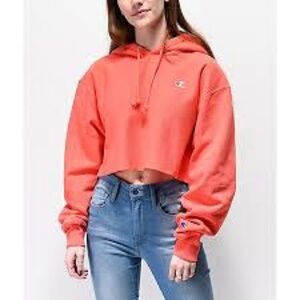 Champion Reverse Weave Oversized Cropped Hoodie Sweatshirt Sz S